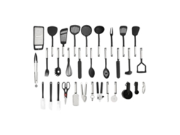 Conjunto De Utensílios De Cozinha, 40 Peças, Durável E Resistente Ao Calor, Preto