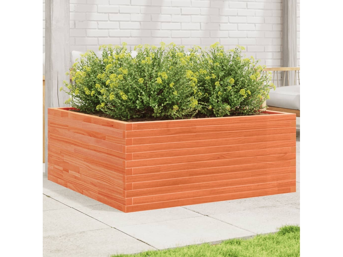 Vidaxl Vaso/floreira De Jardim 110x110x46 Cm Pinho Maciço Castanho-mel