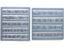 Conjunto de 2 Moldes de Silicone SFUSHOS para Nail Art 3D com laço