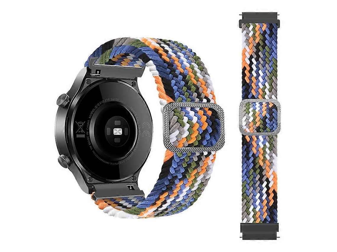 Pulseira De Nylon Trançado Ajustável E Elástica Para Samsung Galaxy Watch Active2 44mm (arco-íris)