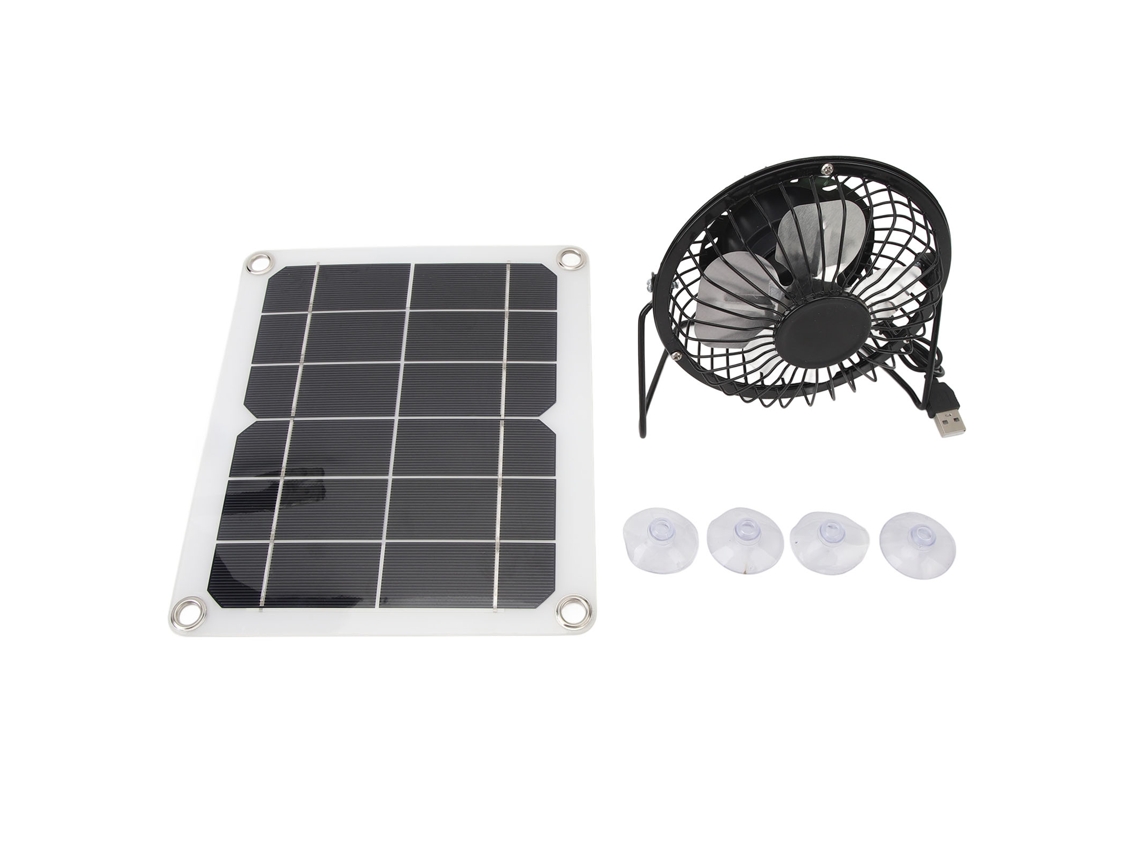 Kit Ventilador Painel Solar 6w 6v 4 Polegadas Usb