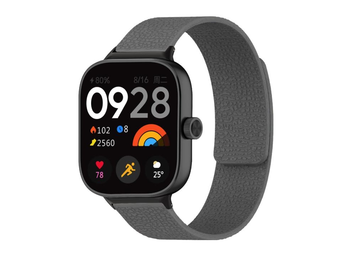 Bracelete para Redmi Watch 6 / 5 / 4 XIAOMOYU em silicone macio com textura de lichia cinza