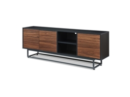 Guarda-roupa baixo Boxholm com 3 portas 160x30x57 cm Nogueira / Preto [EN.CASA]