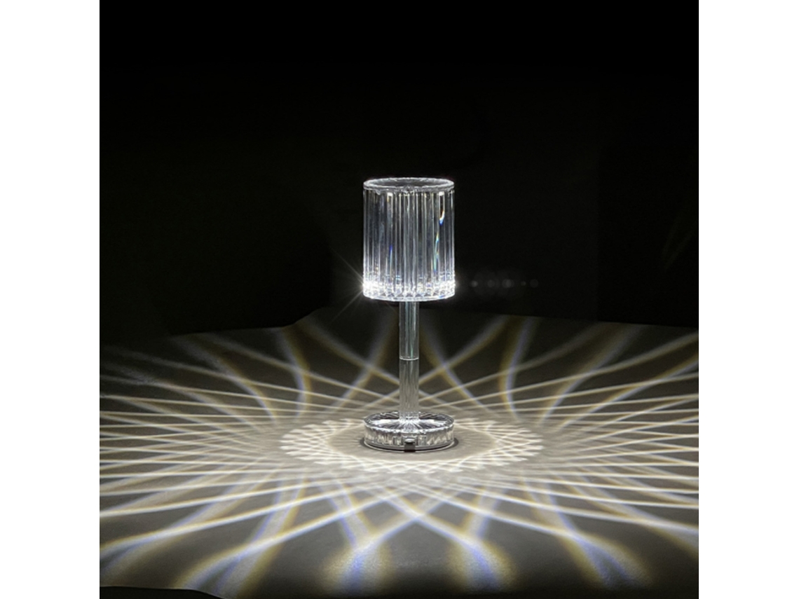 2026 lâmpada de Mesa de Cristal Moderna com Luz Noturna Romântica Controle Táctil Acrílico Portátil Decorativa para Quarto Sala Estúdio Restaurante
