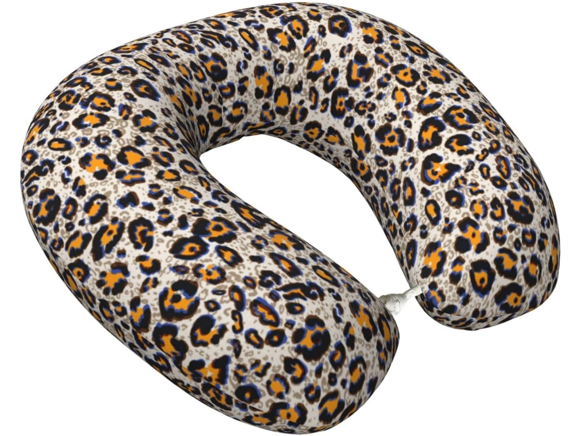 Travesseiro de Viagem Vosery com Estampa Leopardo Suporte Conforto | S/MARCA