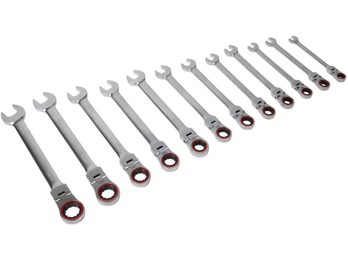 Ak63942 Conjunto De 12 Chaves De Catraca Combinadas Com Cabeça Flexível