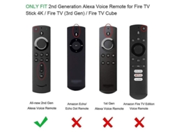 Yuru capa de Silicone para Controle Remoto do Amazon Fire Tv Stick 4k 2ª Geração Resistente a Quedas Azul