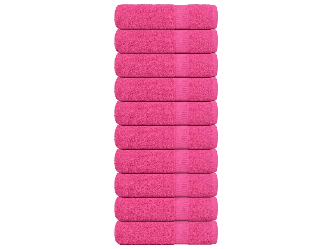 Vidaxl Toalhas De Banho Frogn 10 Pcs 100x150 Cm 360 G/m² Rosa