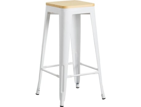 Banco de Cozinha Forte THINIA HOME com Assento de Madeira 43x43x77cm