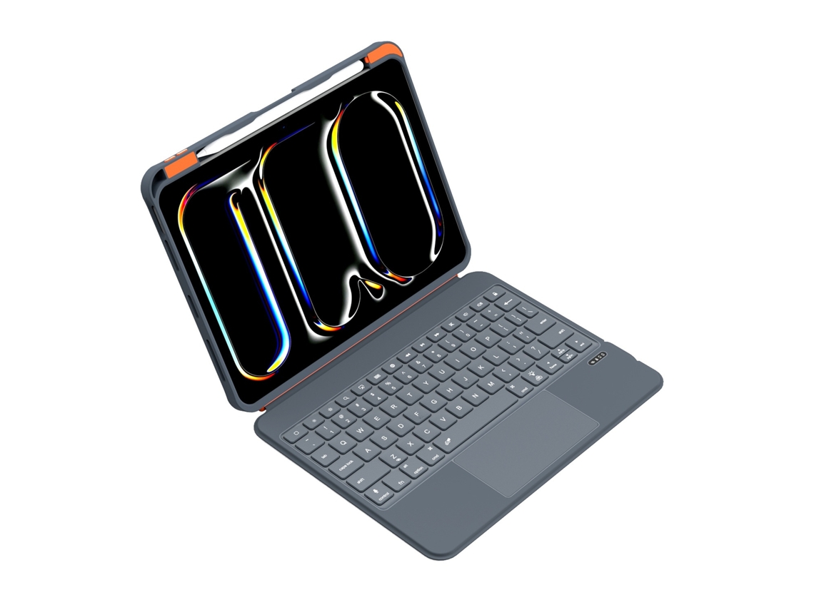 Lurelia Capa Com Teclado Bluetooth Para Ipad Air 11 Com Magic Keyboard E Capa 360 Com Suporte Giratório, Layout Pt, Cinza