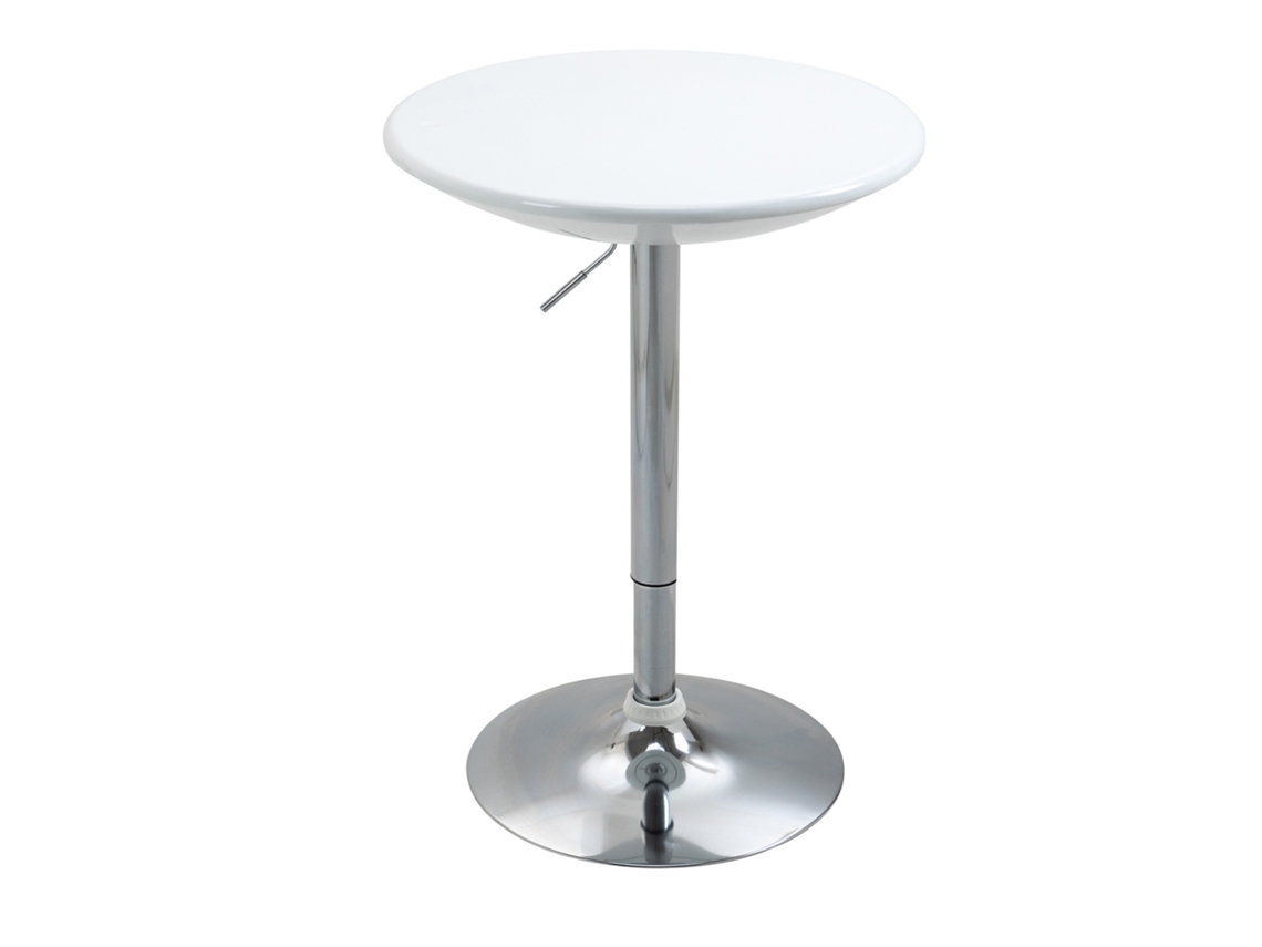 Mesa de Bar Mesa de Jantar Moderna Altura Bistrô Mesa de Bar Mesa Bancada Mesa Mesa Metal Láca Redonda Abs Ø 97 Cm 61 X 76 Branco