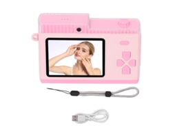 Câmera Digital Compacta Com Lentes Duas 48mp 1080p Hd 8x Zoom Autofoco Tela De 2.4 Polegadas Para Viagens Rosa