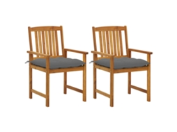 Vidaxl Cadeiras De Jardim Com Almofadões 2 Pcs Acácia Maciça