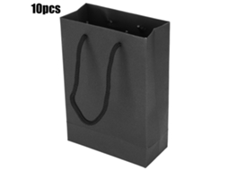 10 Sacolas de Papel com Cordão para Presentes e Roupa Preto