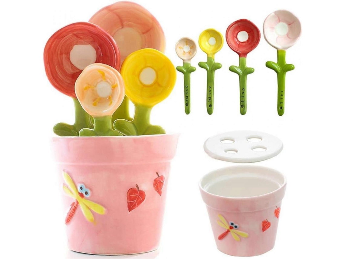 Conjunto De Colheres Medidoras Em Formato De Flor