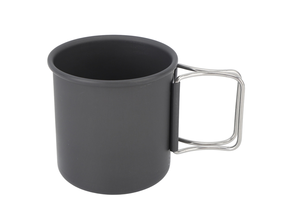 Caneca de Camping com Alça Plegável Inox Portátil