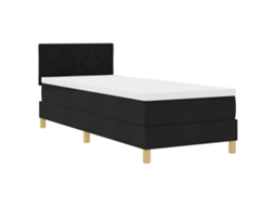 Conjunto 1 Cama Box Vidaxl Preto Tecido (80 X 200 Cm)