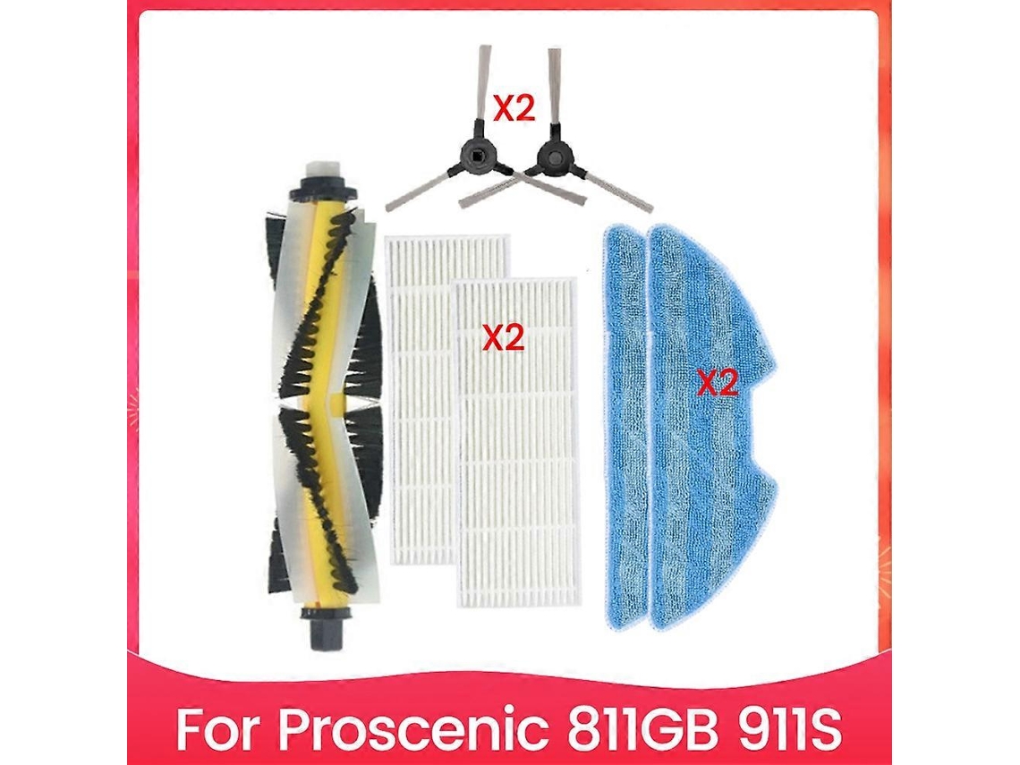 Escova Principal, Filtro Hepa, Pano De Limpeza Para Aspirador Proscenic 811gb 911s - Peças De Reposição Para Limpeza Doméstica Eficiente.