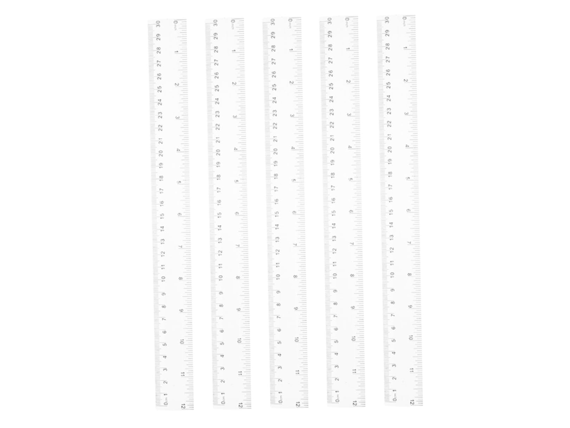 Régua De Plástico Transparente Nuobesty 5 Peças, Régua Reta Para Medição Em Centímetros, Ideal Para Estudantes, Salas De