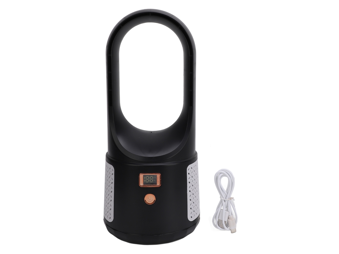 Ventilador Mesa Usb Sem Lâmina 6 Velocidades Silencioso Preto