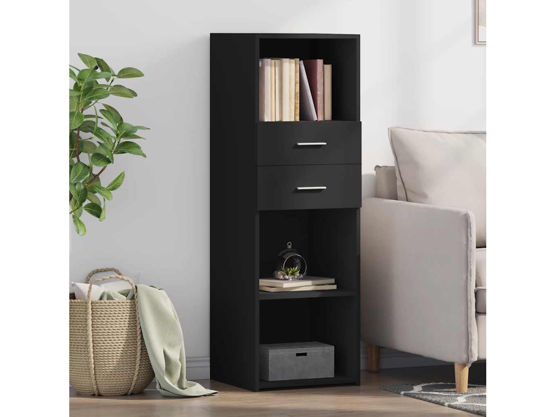 Vidaxl Armário Alto 40x42,5x124 Cm Derivados De Madeira Preto