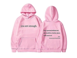 2026 moletom com Capuz Casual de Outono Unissex You Are Enough Camiseta de Pano Regular