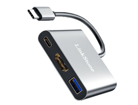 Adaptador LINKSTONE C318E 3In1 Type-C a Pd Hdmi Usb3.0 para Huawei Mate40/P50 S20