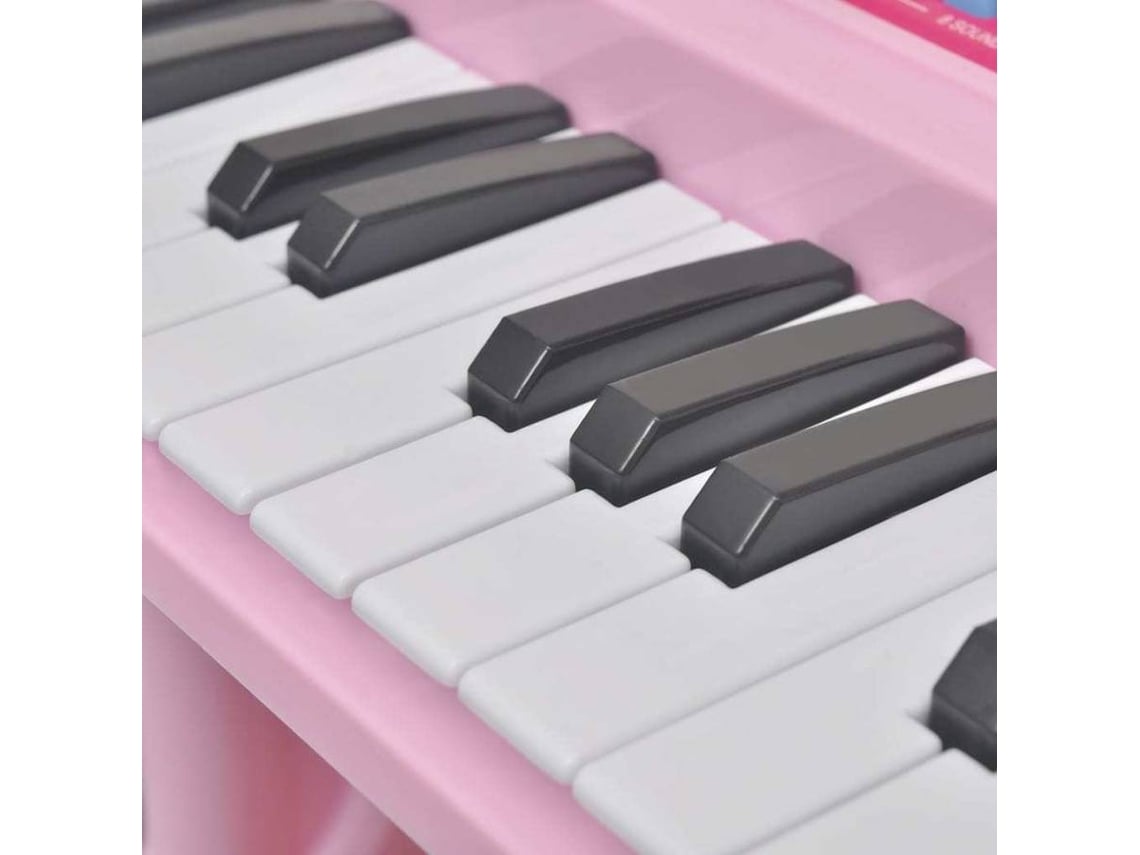 Teclado musical infantil rosa
