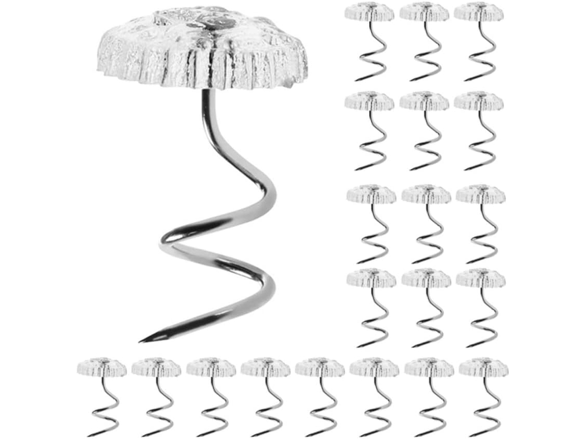 Conjunto De 100 Tachinhas Espirais Transparentes Em Aço Inoxidável