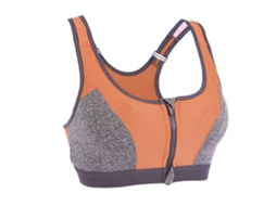 Top Yoga Feminino com Zíper Esticável Sem Fio Suporte Médio Laranja S/MARCA