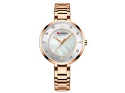 Relógio Feminino MDUG com mostrador em forma de concha, ouro rosa, pequeno e simples | MDUG
