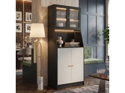 Aparador Alto Preto com Led RGB LAZYSPACE