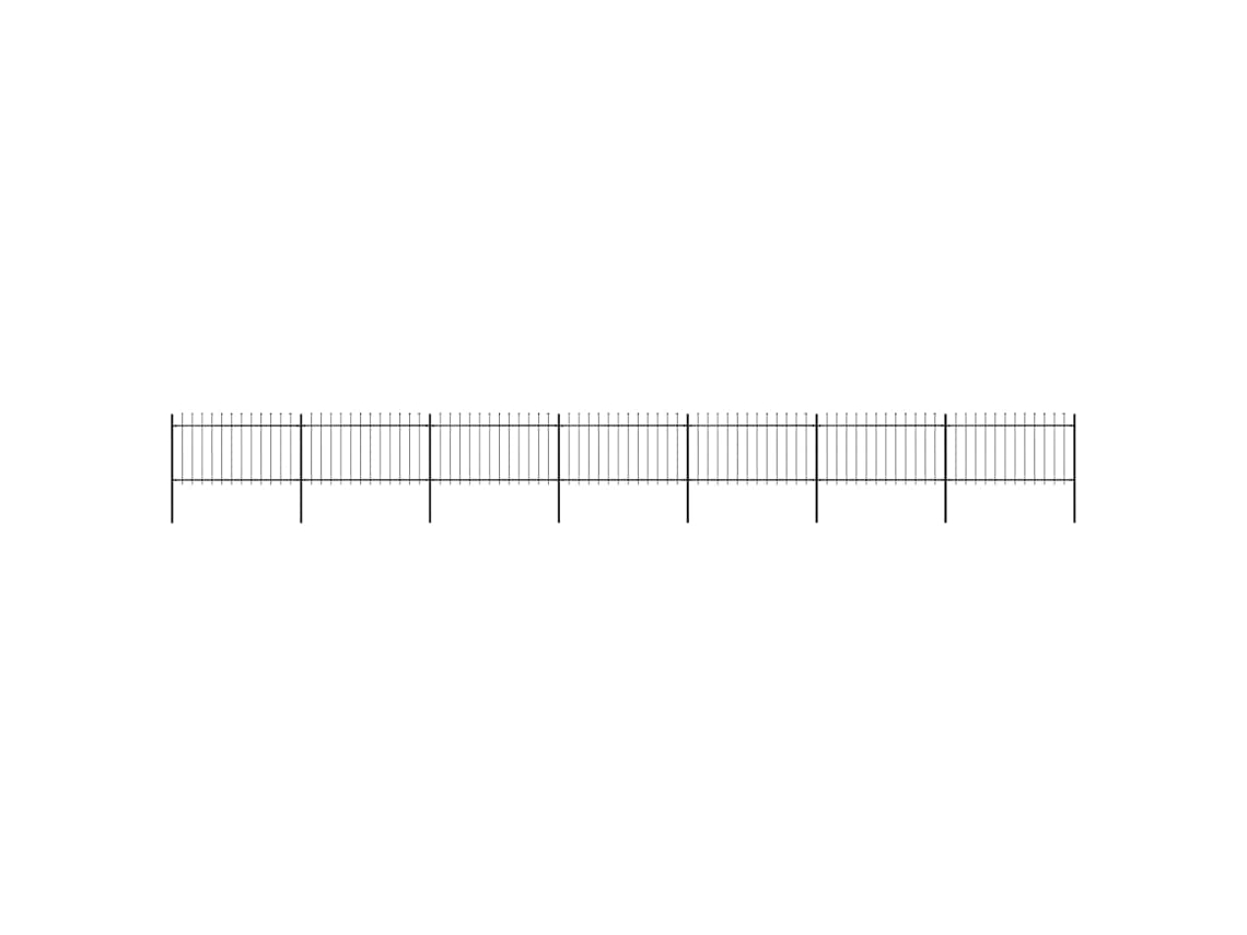 Vidaxl Cerca De Jardim Com Topo Em Forma De Lança Em Aço 1248x100 Cm, Preta