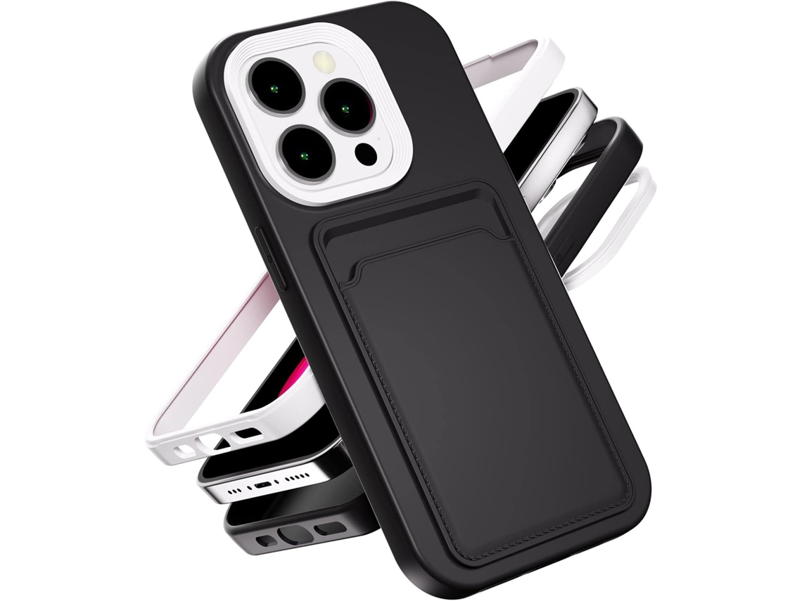 Capa Compatível Com Apple Iphone 16 Plus, De Tpu Macia Com Porta-cartão, Preta