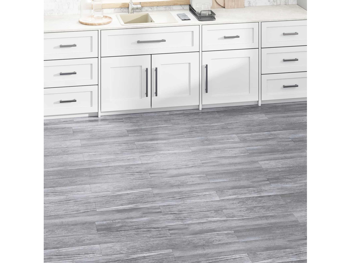 Vidaxl Pranchas De Piso 2,51 M² 18 Pcs Pvc Madeira Cinza Fosca