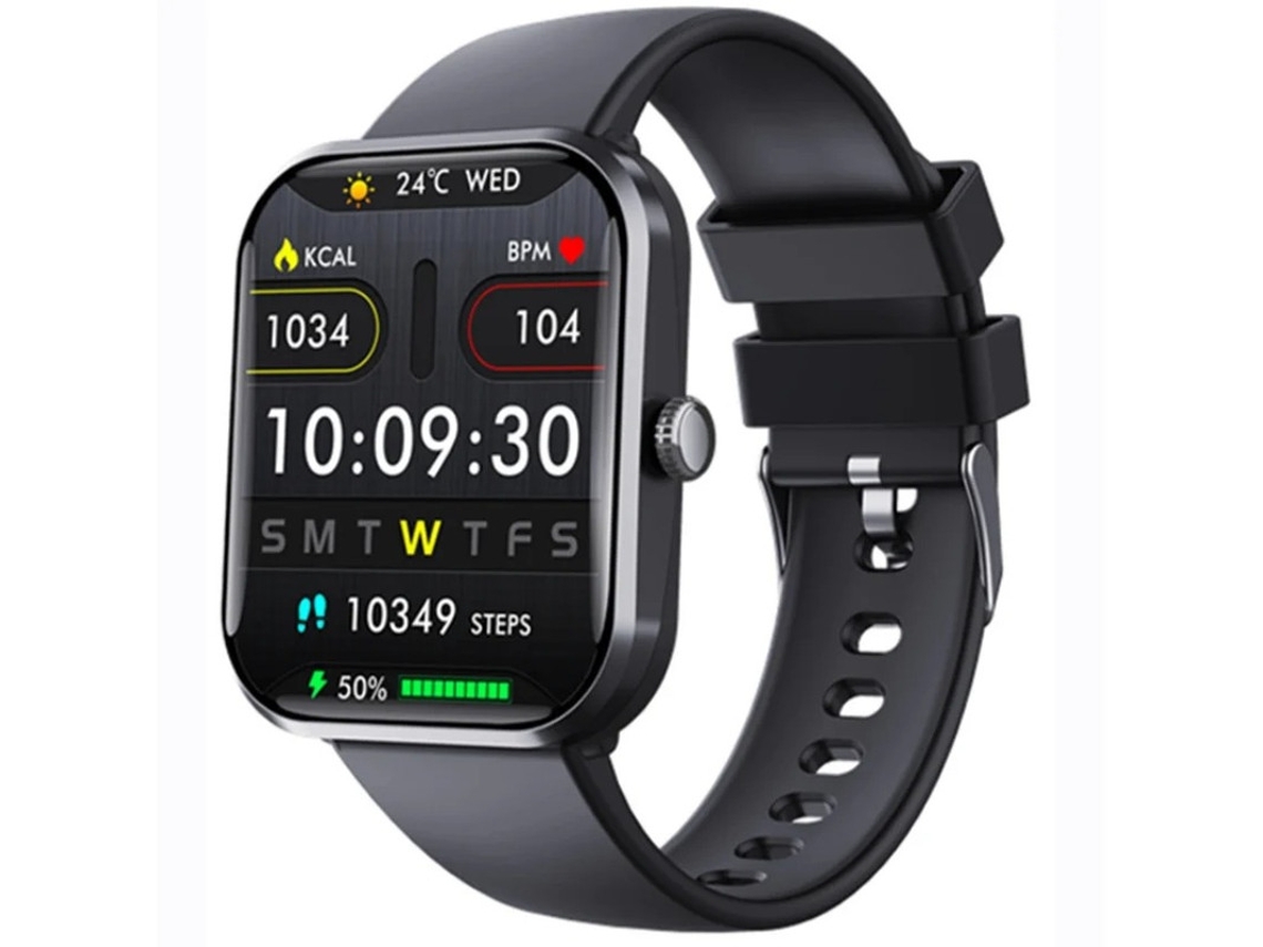Smartwatch com monitoramento de frequência cardíaca, pressão arterial e temperatura, notificação push e medição de açúcar não invasiva. Não é Sa Bestvite