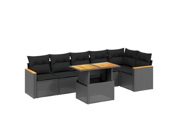 Garden Sofa Set, Garden Sofa Sets Vidaxl Preto Rattan / Vime (n/a)