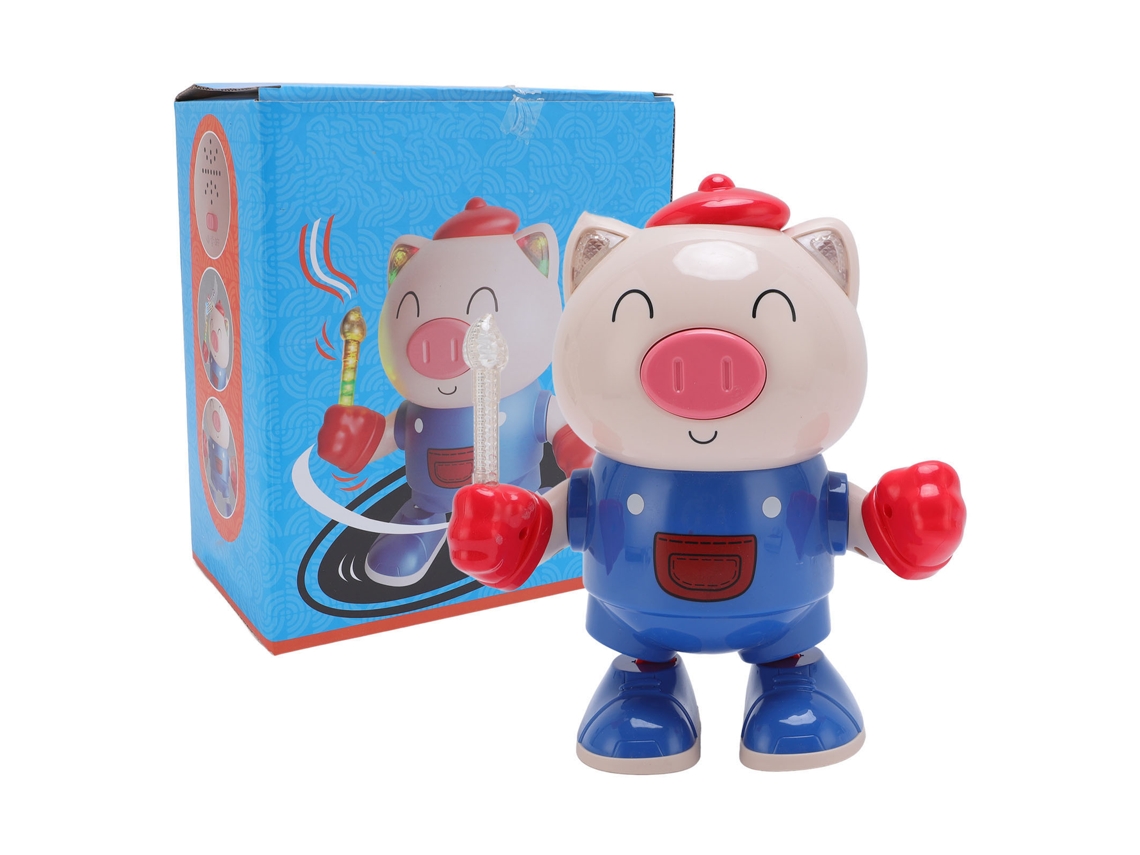 Ats brinquedo Porco Dançarino Musical Cuto Brinquedo de Educação Infantil com Luzes e Sons para Crianças Azul