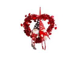 Decoração De Pendurar Valentine's Day Com Boneca Sem Rosto E Guirlanda Laxiscreed Para Ambiente Romântico 32x30cm