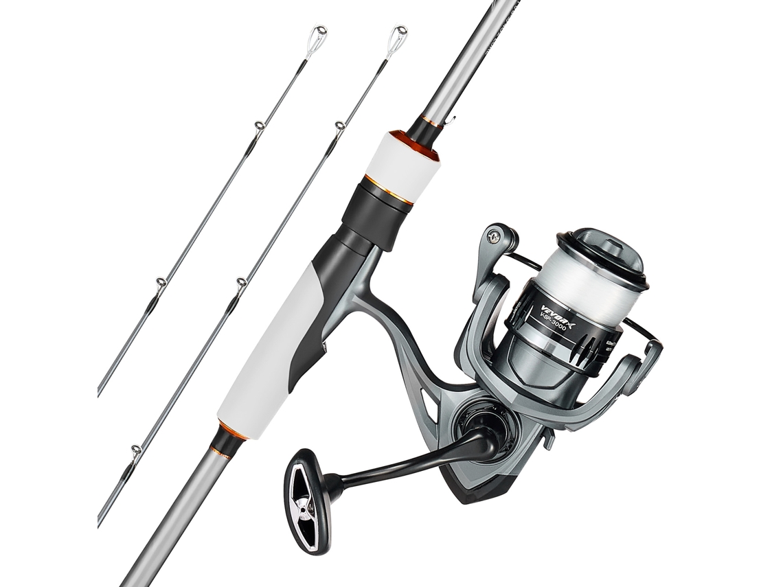 Conjunto De 2 Canas E Carretel De Pesca Médio Pesado 2115 X 380 X 140 Mm Vevor