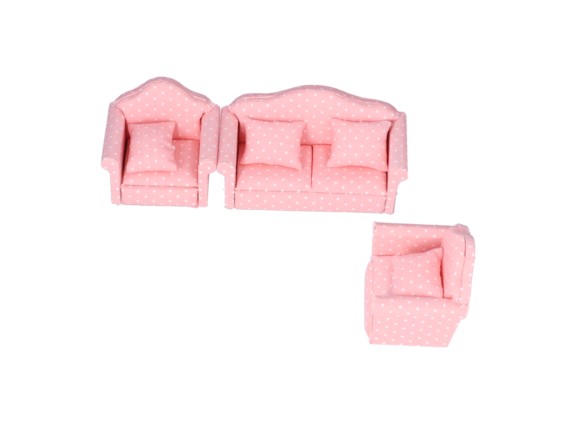 Primerox sofá de Miniatura para Casa de Bonecas 1:12 Acessórios de Decoração Diy com Travesseiros