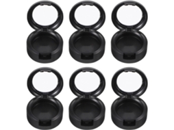 Estojo Vazio Para Sombras, Preto, 6 Peças, Compacto, À Prova D'água, Material Abs.
