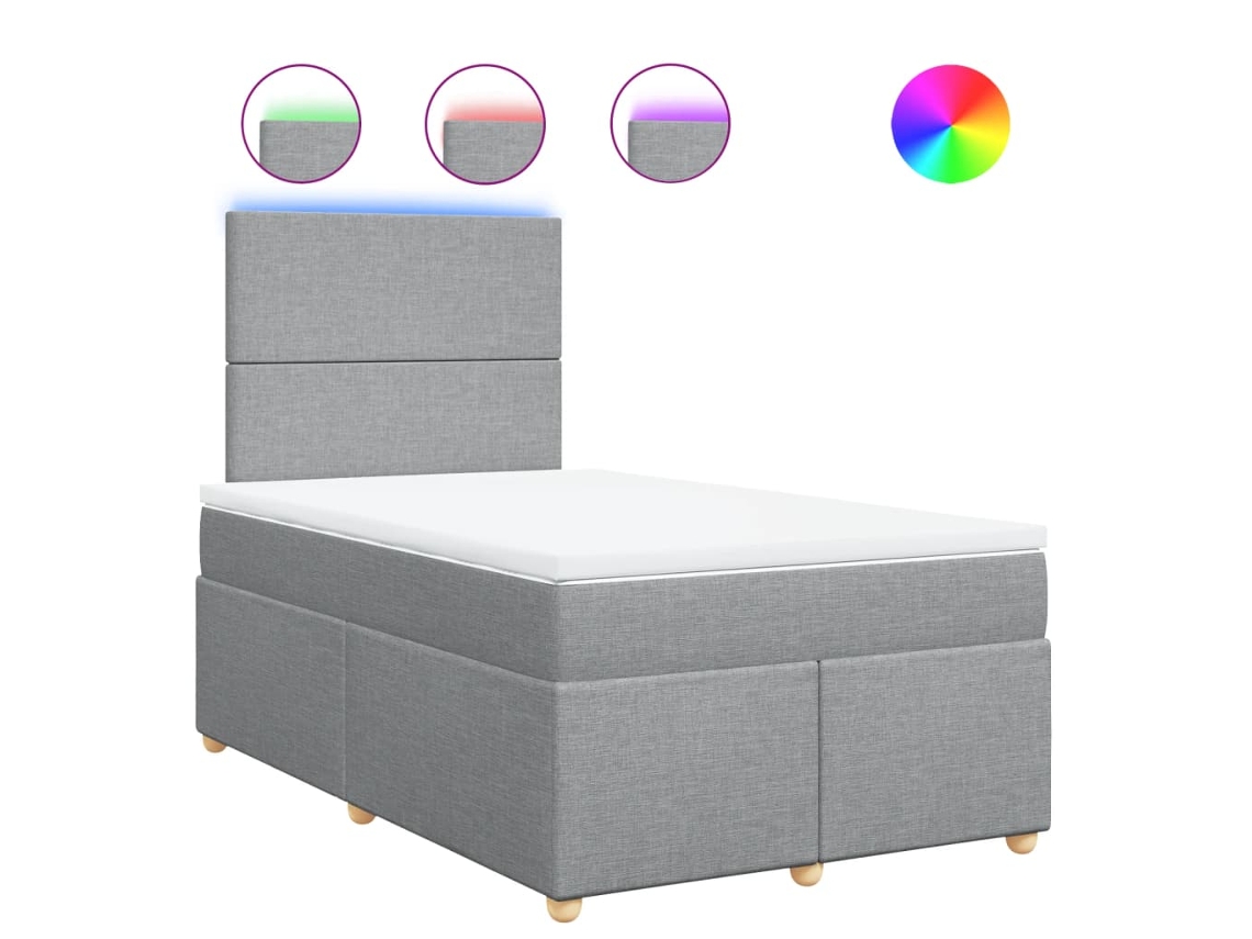 Box Spring Bed, Box Spring Beds Vidaxl Cinzeto Tecido (120 X 190 Cm)