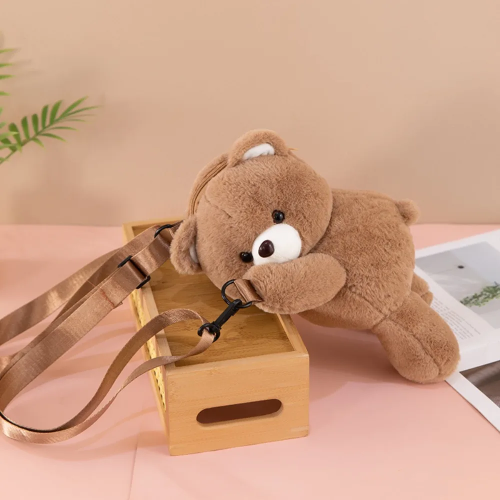 Bolsa Transversal Simples Para Brinquedo De Pelúcia (marrom), Grande Capacidade, Bolsa De Ombro Para Boneco De Animal