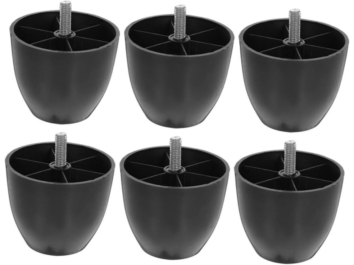 Conjunto De 6 Pés Plástico Ajustáveis Com Rosca Para Sofá, Móveis, Suporte Para Cadeira E Armário, Com Rosca M8x20
