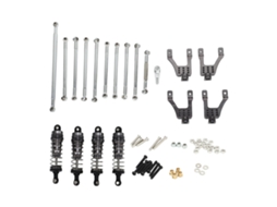 Piezas De Modificação Para Carro Rc Mn86 1:12, Kit De Barra De Direção E Amortecedores, Prata