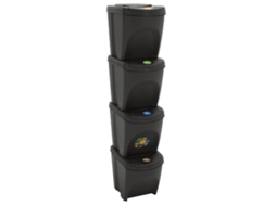 Vidaxl Caixotes Do Lixo Empilháveis 4 Pcs 100 L Polipropileno Cinzento