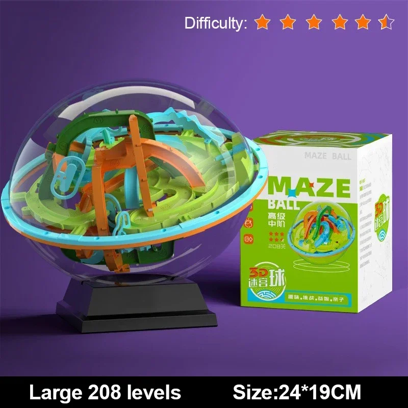Brinquedo de Quebra cabeça 3d Palácio Dos Leques, Jogo Montessori de Equilíbrio e Eliminação de Obstáculos MDUG (tamanho Grande, Nível 208)