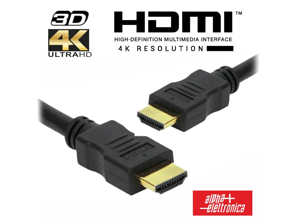 Cabo Hdmi Dourado Macho / Macho 4k Preto 1.5m Alpha