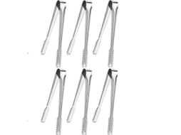 6 pinças de aço inoxidável com dentes, pinças antiderrapantes para alimentos Slowmoose